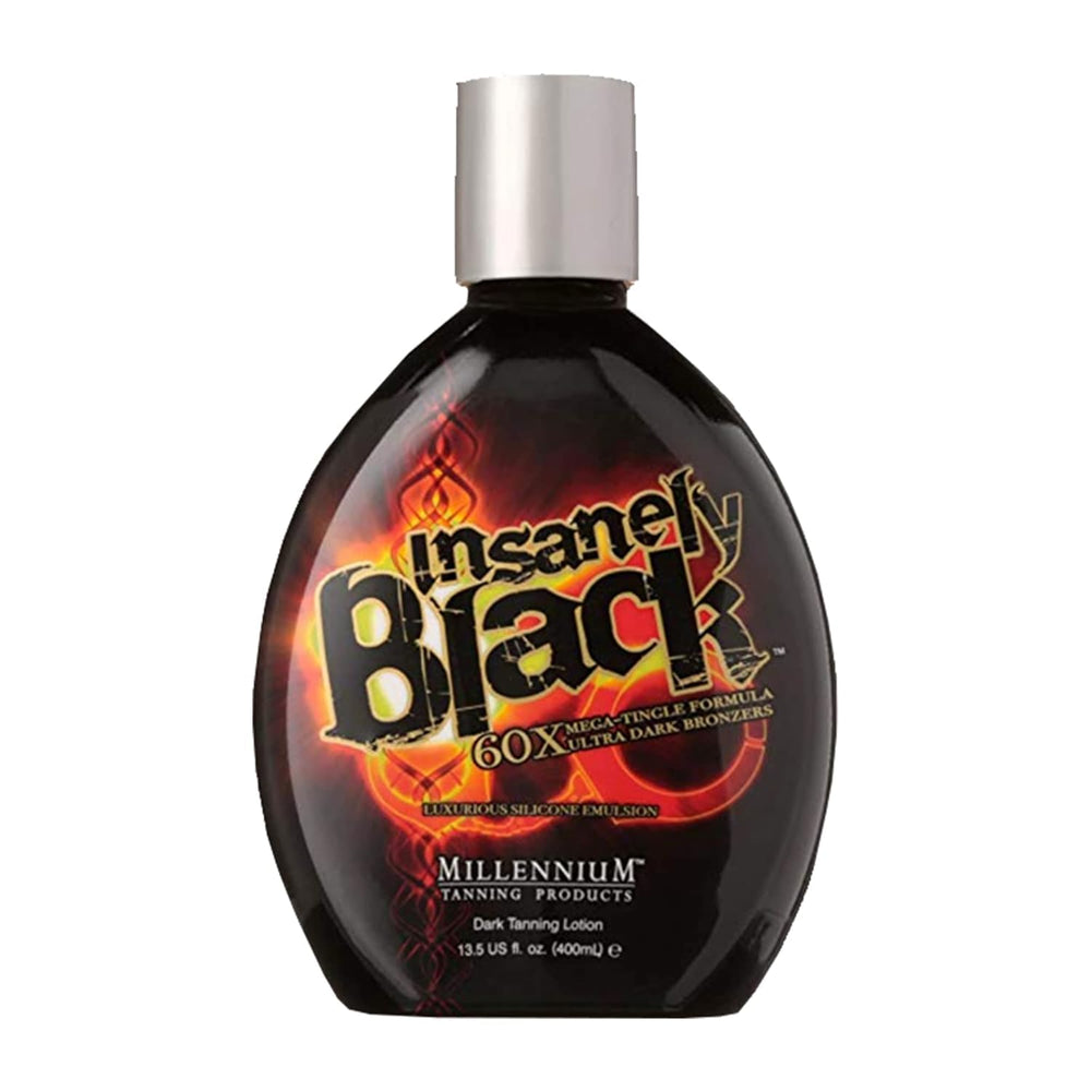Tattoo protection feature shown with Millennium Insanely Black 60x during tanning.