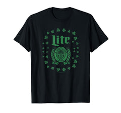 Miller Lite St. Patrick's Day distressed tee, casual wear for celebrations