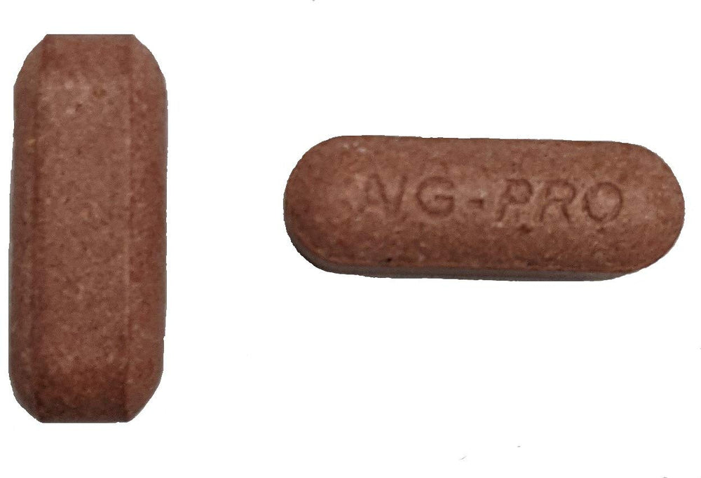 Miller Pharmacal A/G Pro tablets capsule close-up for daily amino acid support.