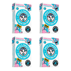 Milliways Bubblemint gum packaging shows plastic-free design for eco-conscious users.
