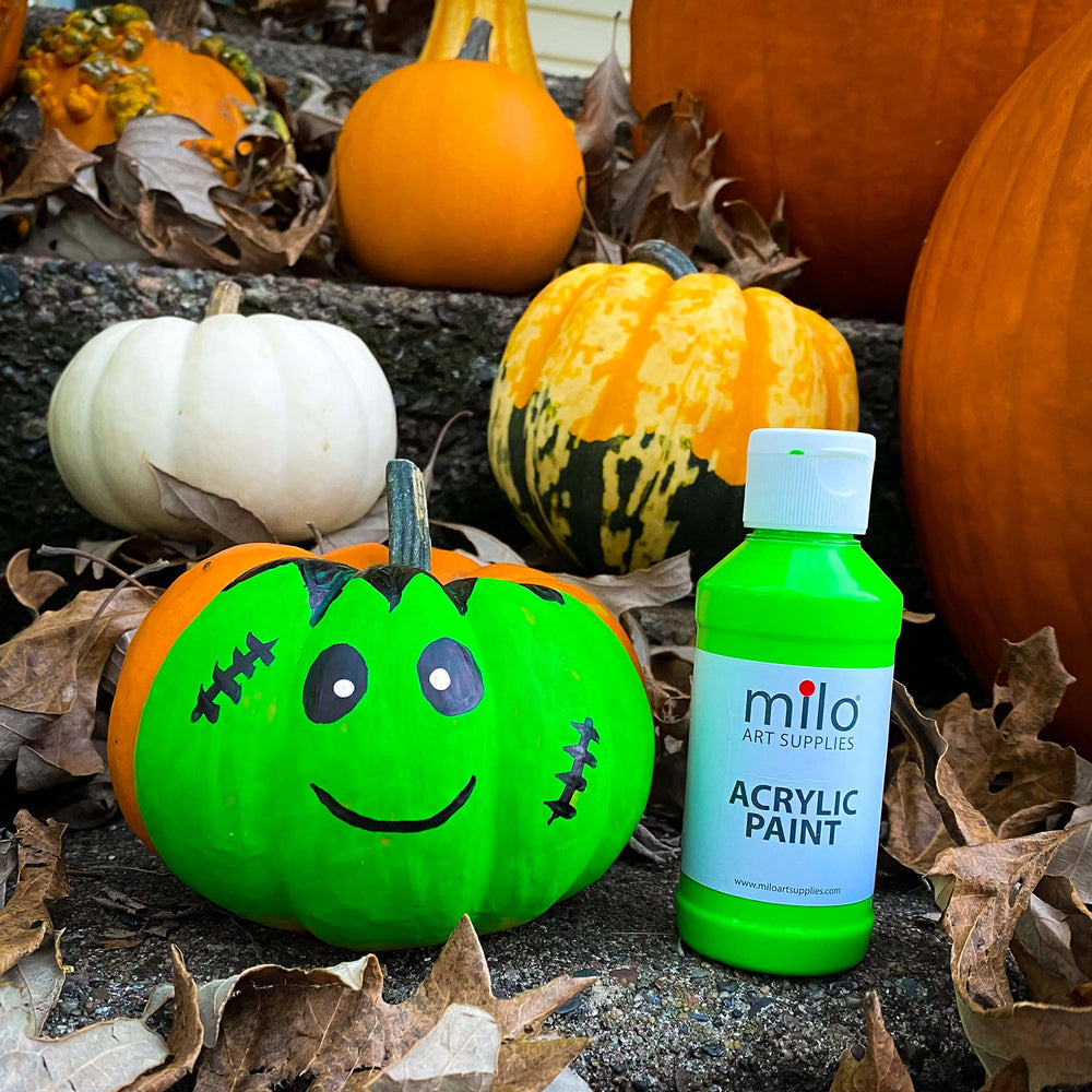 Milo neon paints glow under black light for UV art