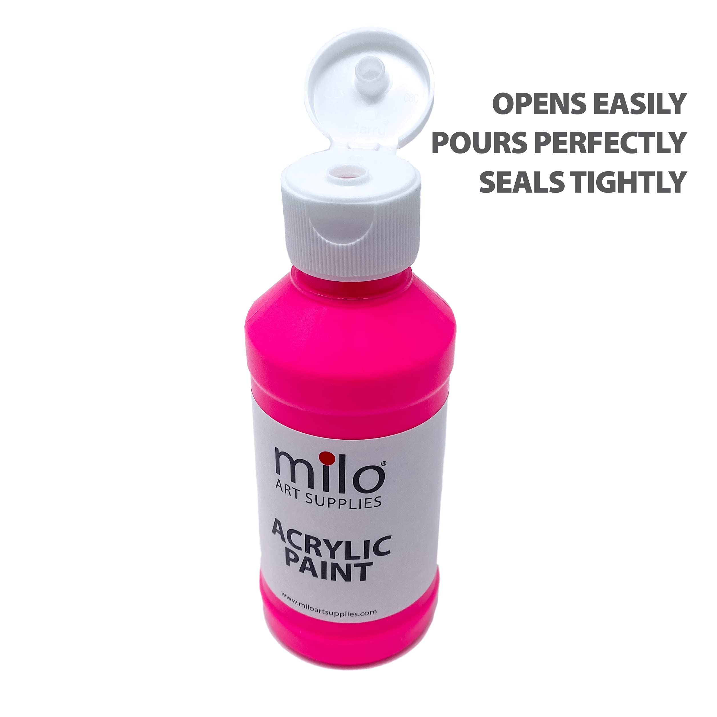 Milo neon paint set box showcasing six colors for classroom use