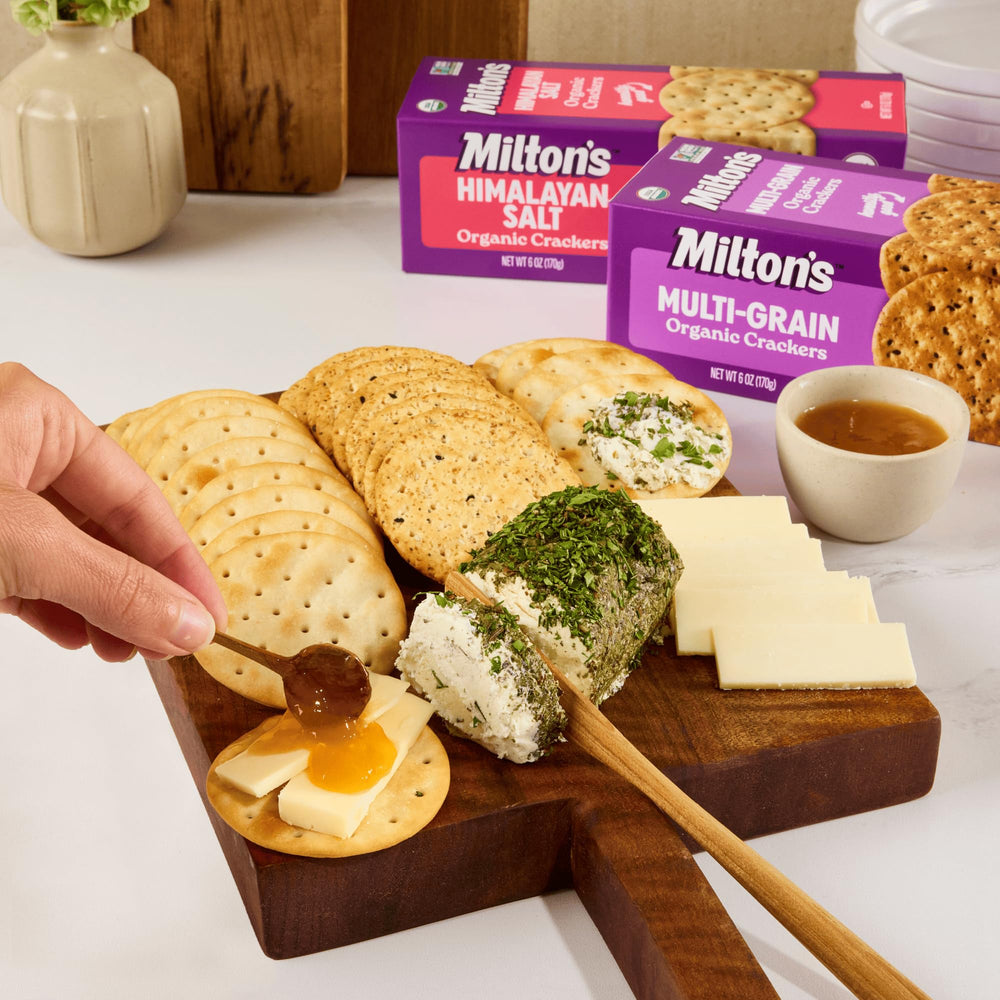 Milton's Craft Bakers Multi-Grain Crackers reveal four whole grains and three seeds blend.