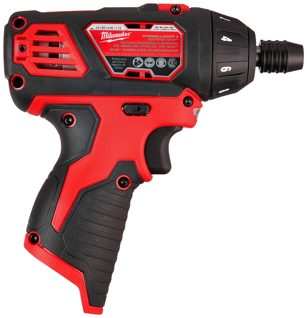 Milwaukee 2401-20 1/4 in hex drive for precise fastening.