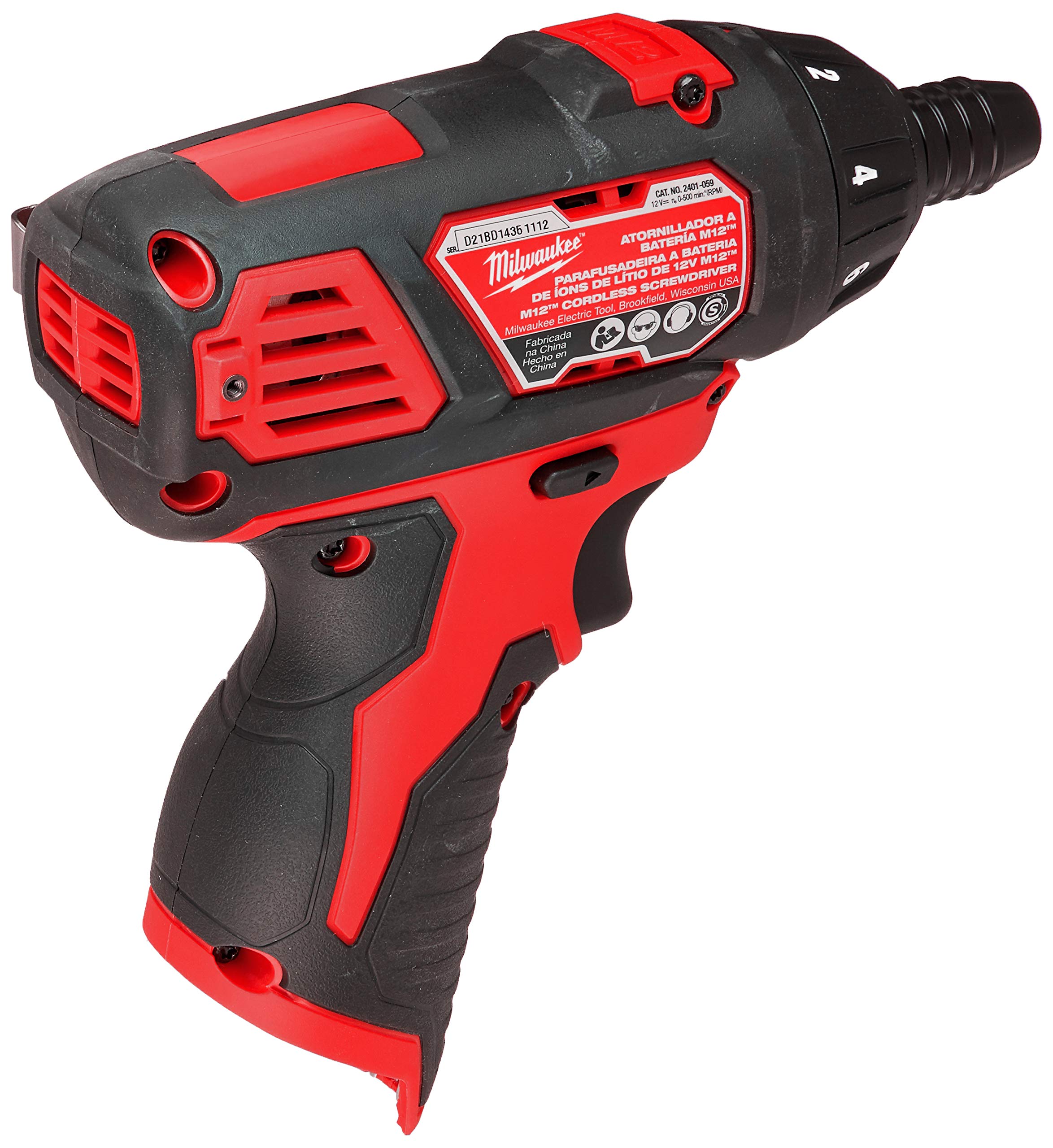 Milwaukee 2401-20 quick hex bit change for efficiency.