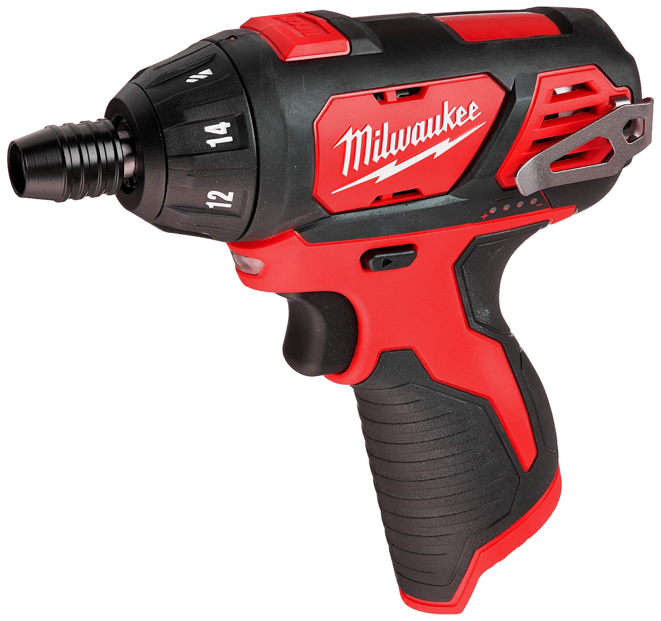 Milwaukee 2401-20 screwdriver bare tool with compact profile for tight spaces.