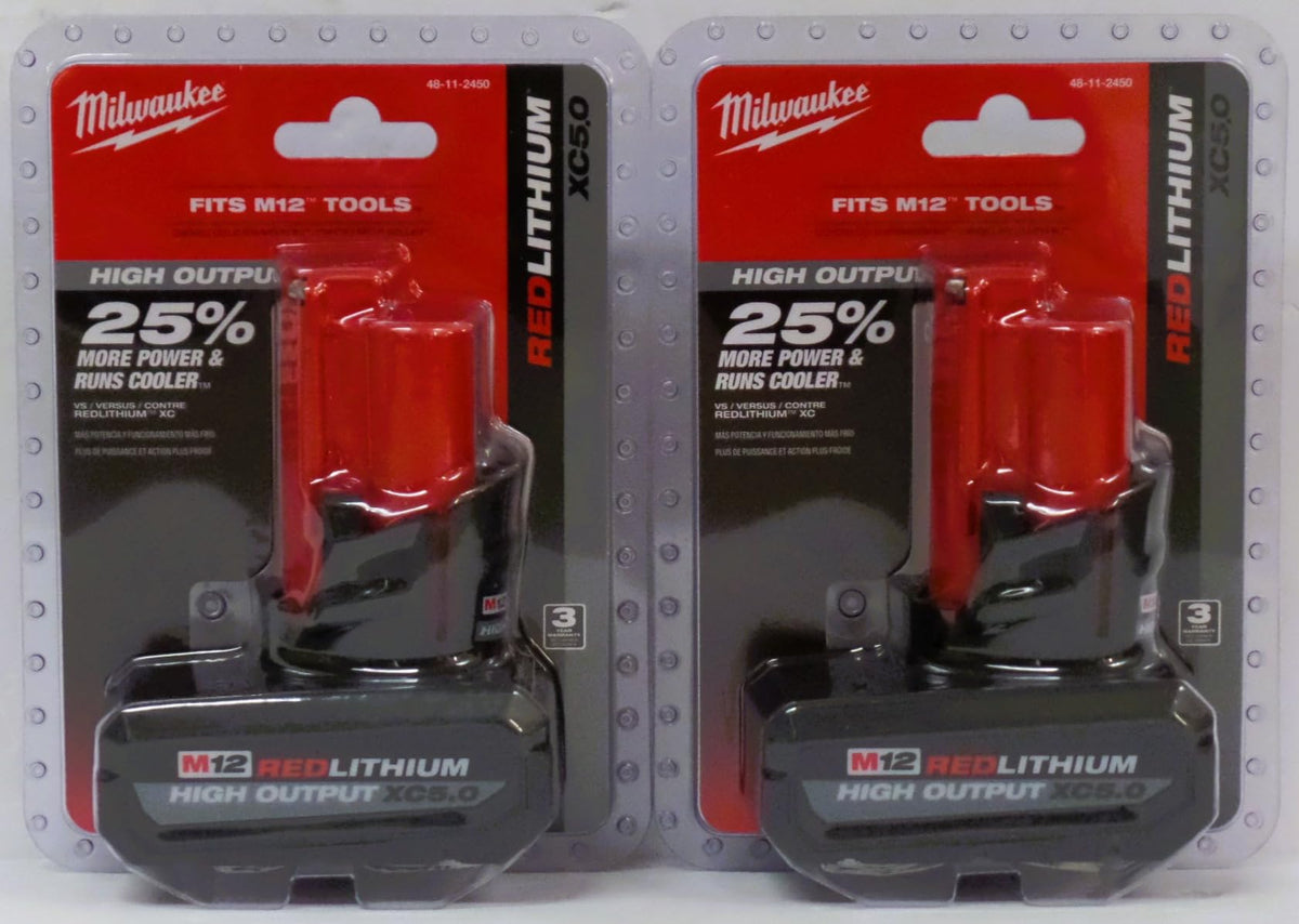 Milwaukee 48-11-2450 12V battery pack delivers fade-free power in all weather for Milwaukee tools.