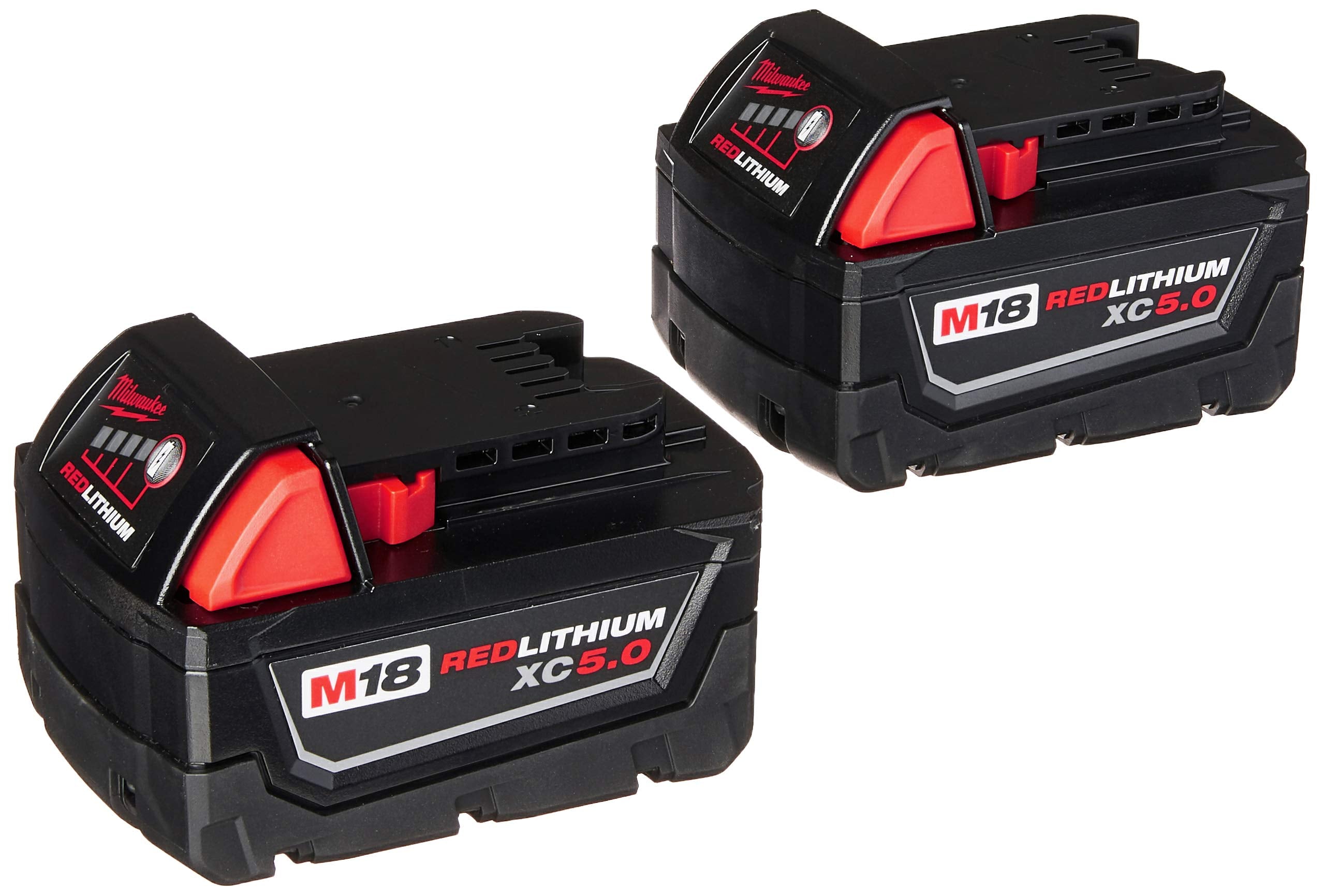 Milwaukee 48-59-1812 charger front view highlighting multi-voltage compatibility.