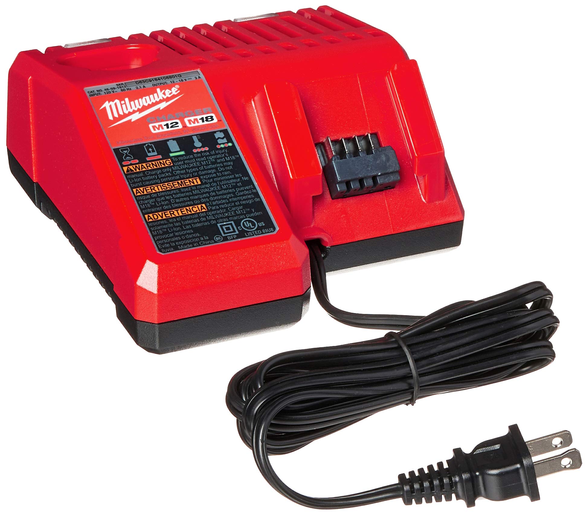 Milwaukee 48-59-1850 battery pack top view showing rugged construction.