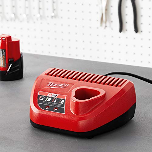Milwaukee 48-59-2401 base feet prevent wear when the charger sits flat