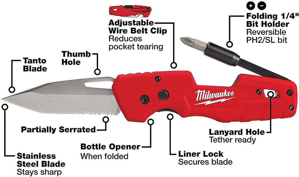 Milwaukee FASTBACK bit holder with ready bits in view.