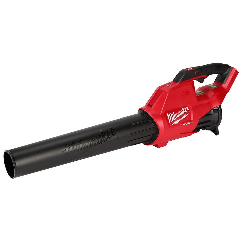 Milwaukee M18 FUEL blower with ergonomic grip for comfortable extended use.
