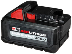 Milwaukee M18 high-output 6Ah battery in-tool shows immediate power when needed.