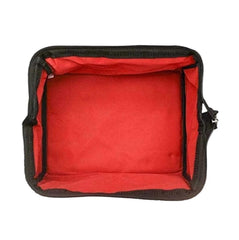 Milwaukee tool bag with zipper access enables quick tool retrieval.