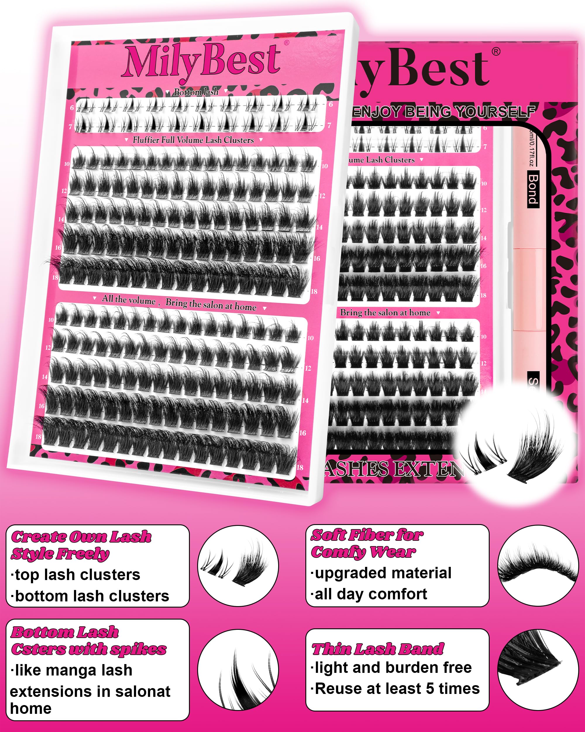 MilyBest dual-ended lash glue with bond and seal for strong, long-lasting hold