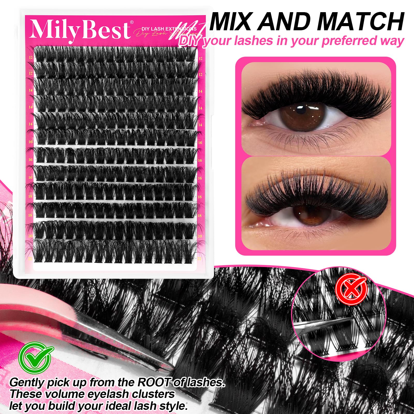 Wispy-volume look achievable with layered cluster design