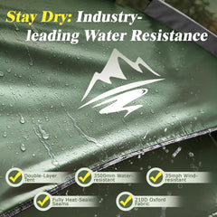 Mimajor waterproof-3500mm-tent protects against rain and moisture.