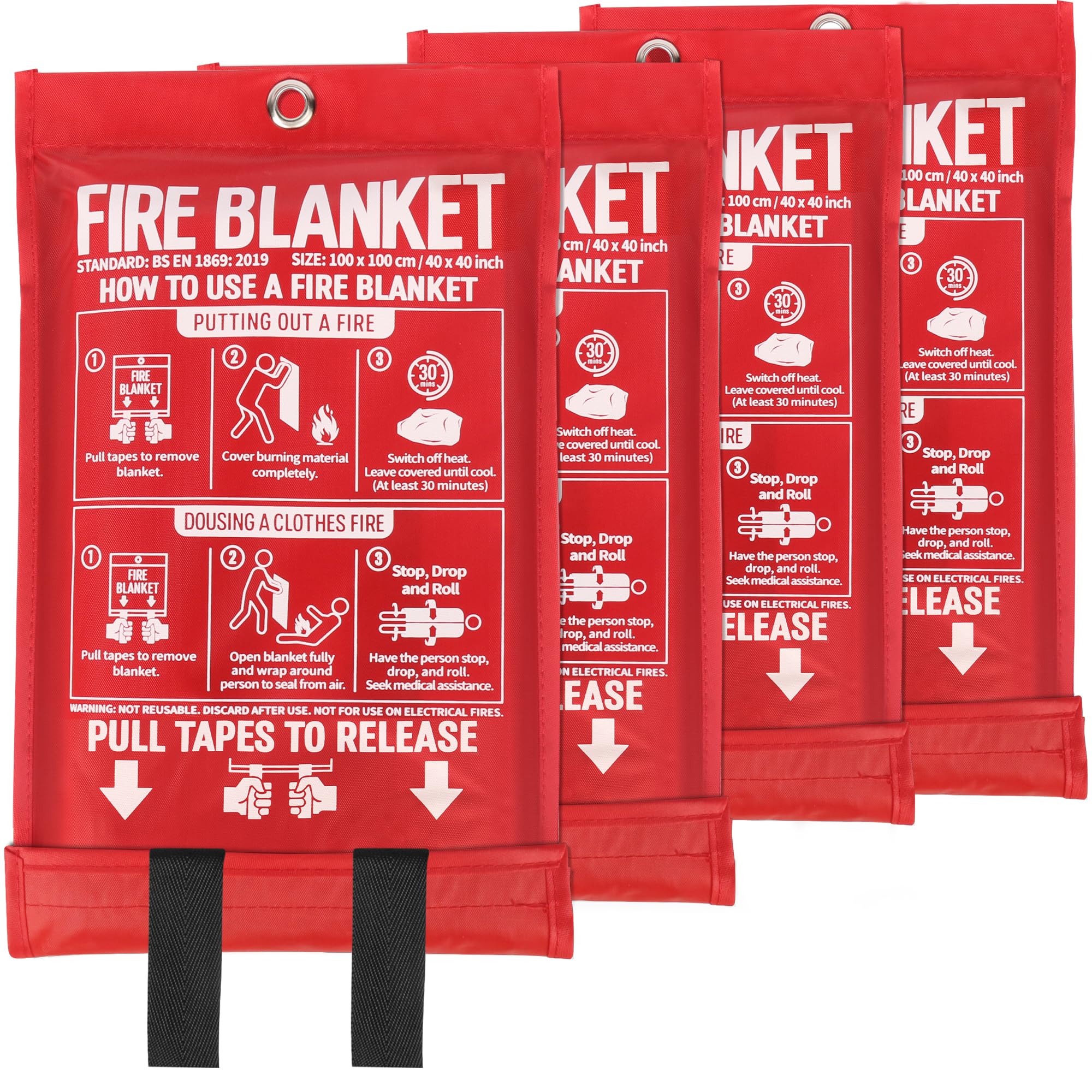 MIMEAQIER emergency fire blanket 40x40 pack ready for quick kitchen fires