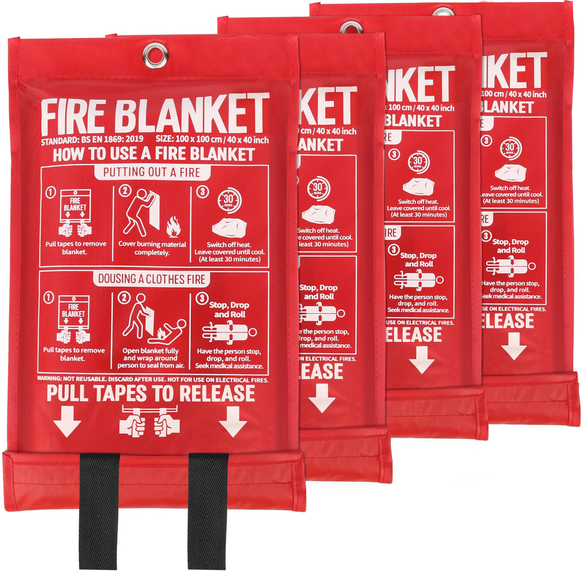 MIMEAQIER emergency fire blanket 40x40 pack ready for quick kitchen fires