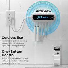 Five-slot wall mount keeps family brushes organized and ready for use