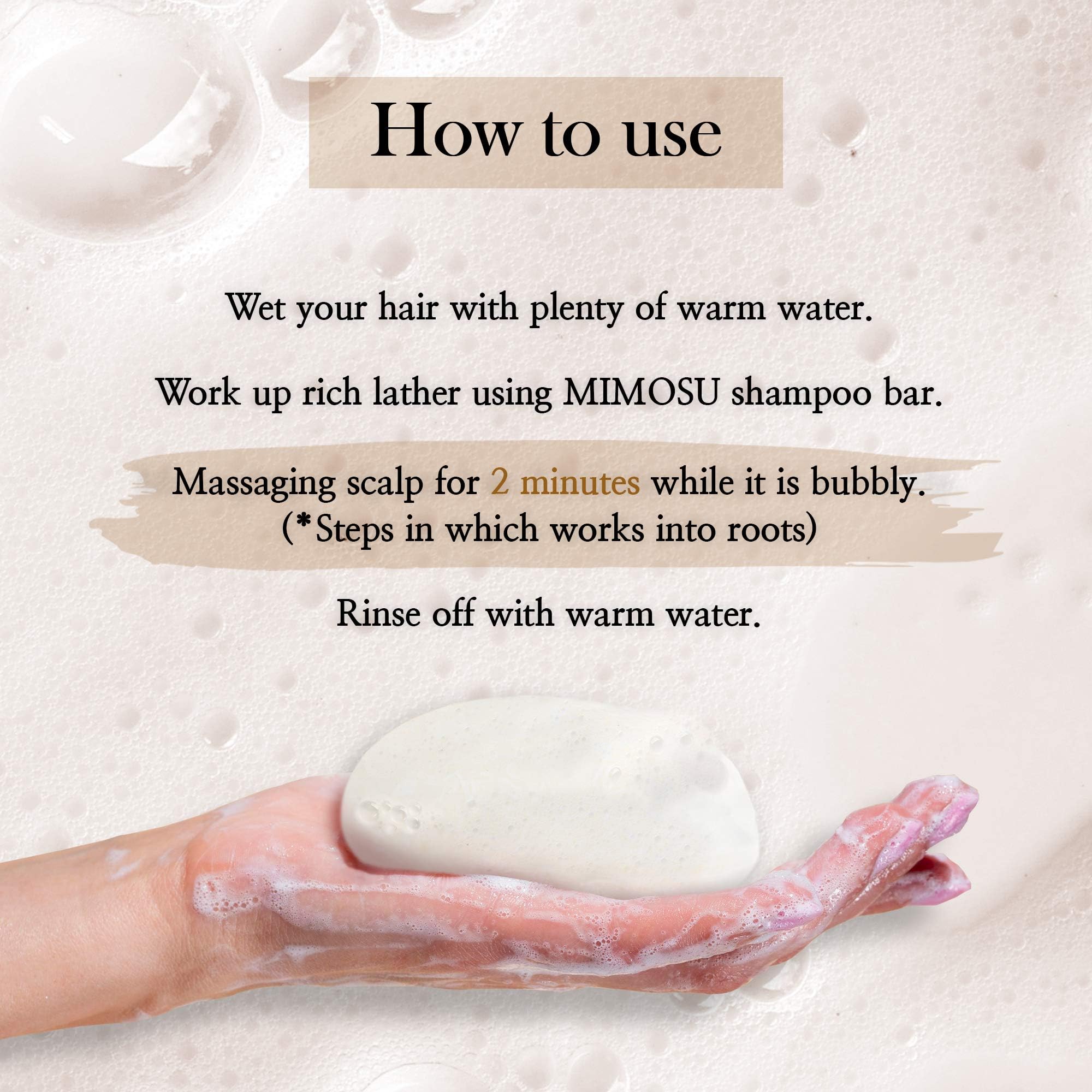 Mimosu Color-safe formula protects treated hair during wash