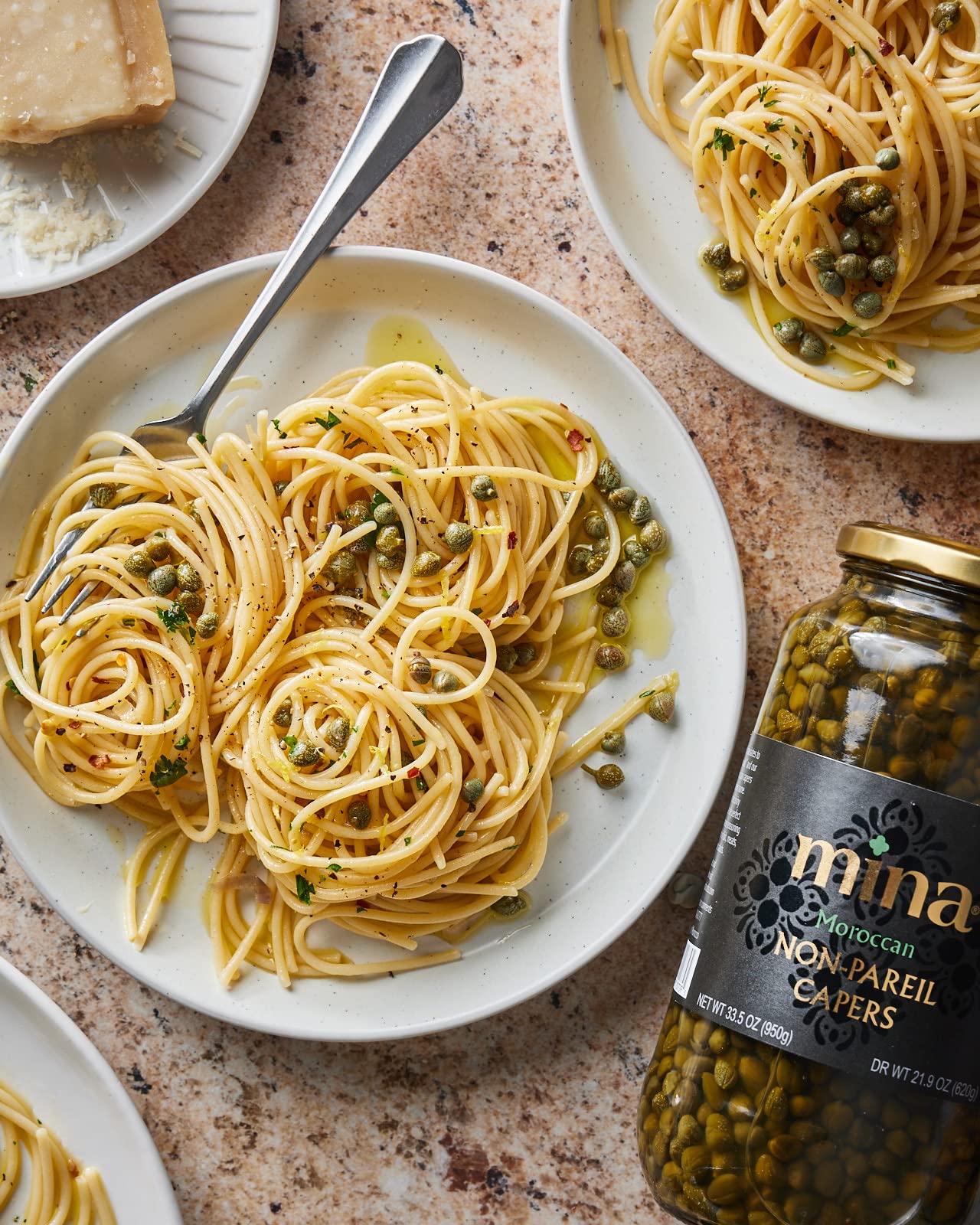 Mina Capers Non Pareil on crostini elevating seafood appetizers