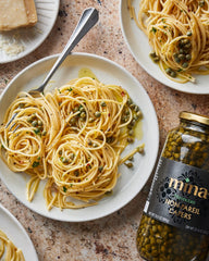 Mina Capers Non Pareil on crostini elevating seafood appetizers