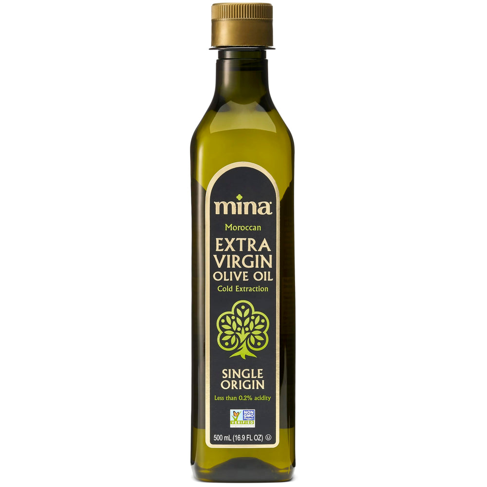 Mina Moroccan Olive Oil bottle shows a light, smooth flavor ideal for dips and drizzles