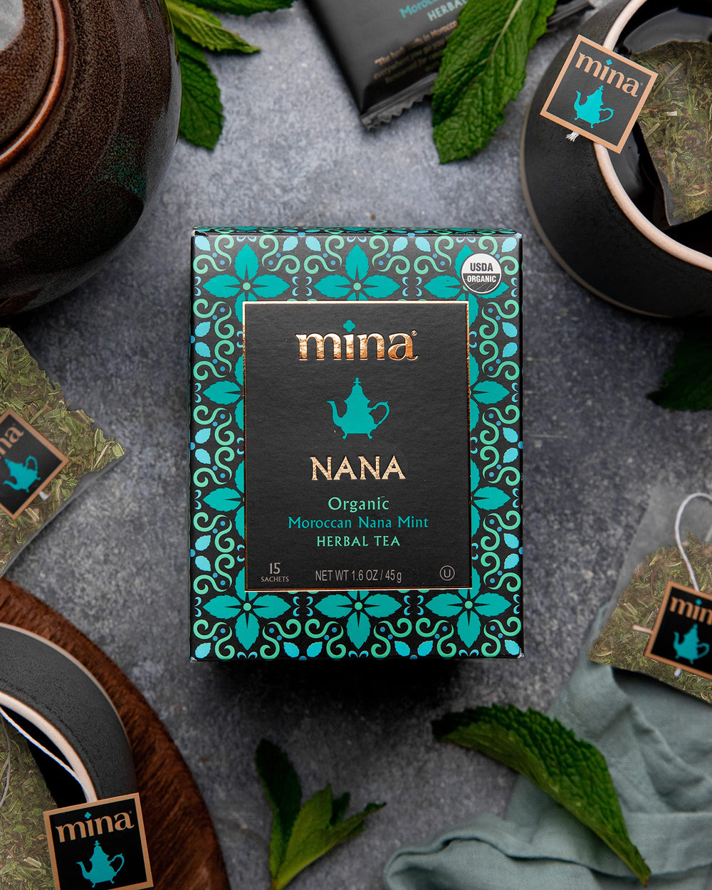 Mina Nana market-inspired flavor notes capture unique mint sweetness and herbal balance.