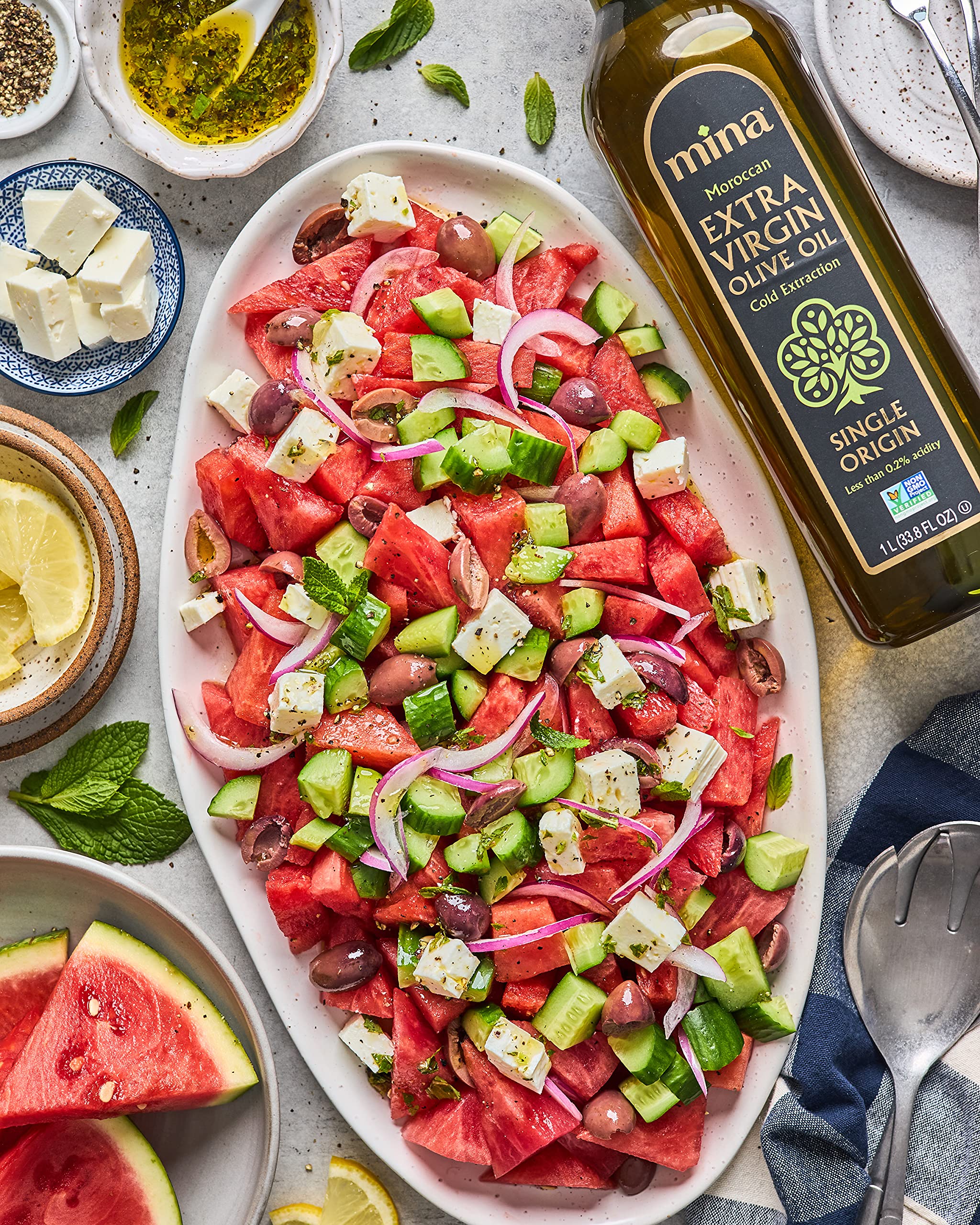 Mina olive oil in a pan ready for sautéing and light cooking