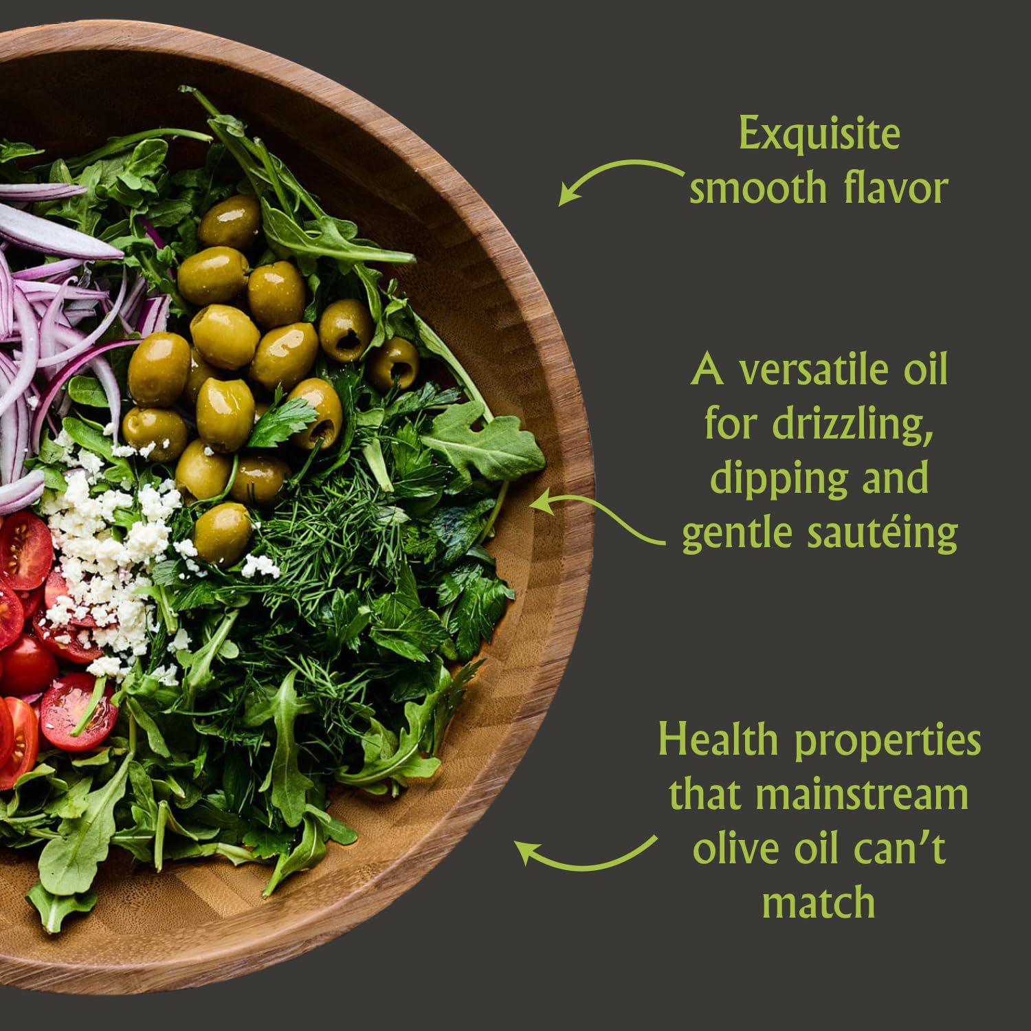 Mina polyphenol rich olive oil offers heightened flavor and healthful nuance