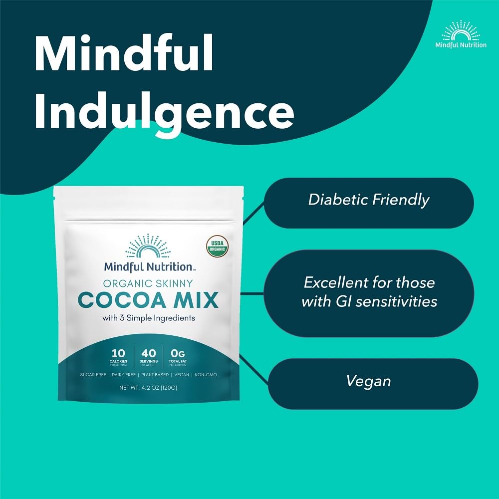 Mindful Nutrition barista-ready mocha setup pairing cocoa with coffee for a sugar-free treat.