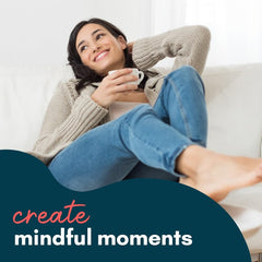 Mindful Nutrition hot cocoa with plant milk beside a pastry demonstrates dairy-free flexibility.