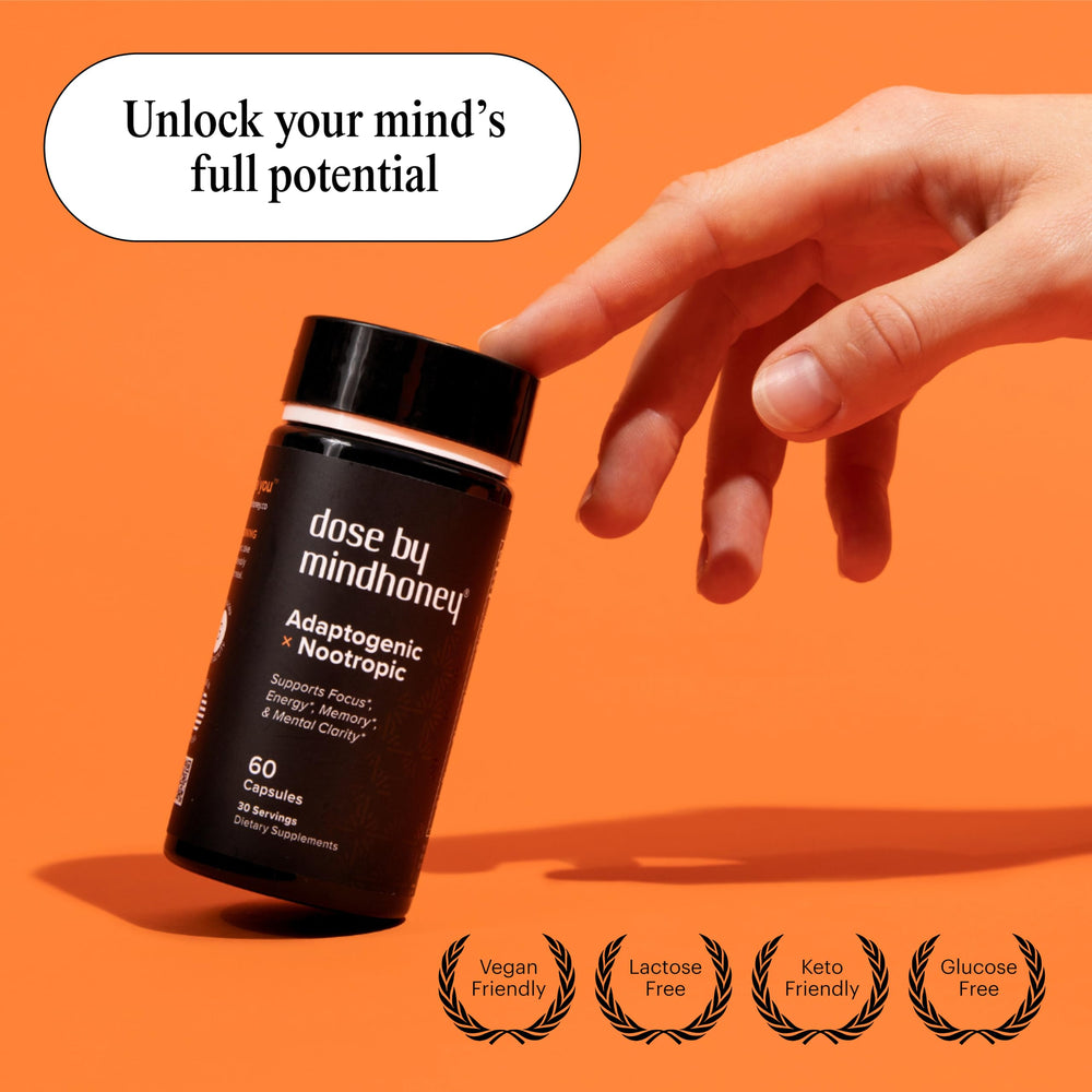 MINDHONEY DOSE on a study desk setup for focused work