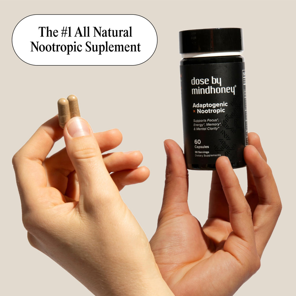 MINDHONEY DOSE label detail emphasizing natural ingredients