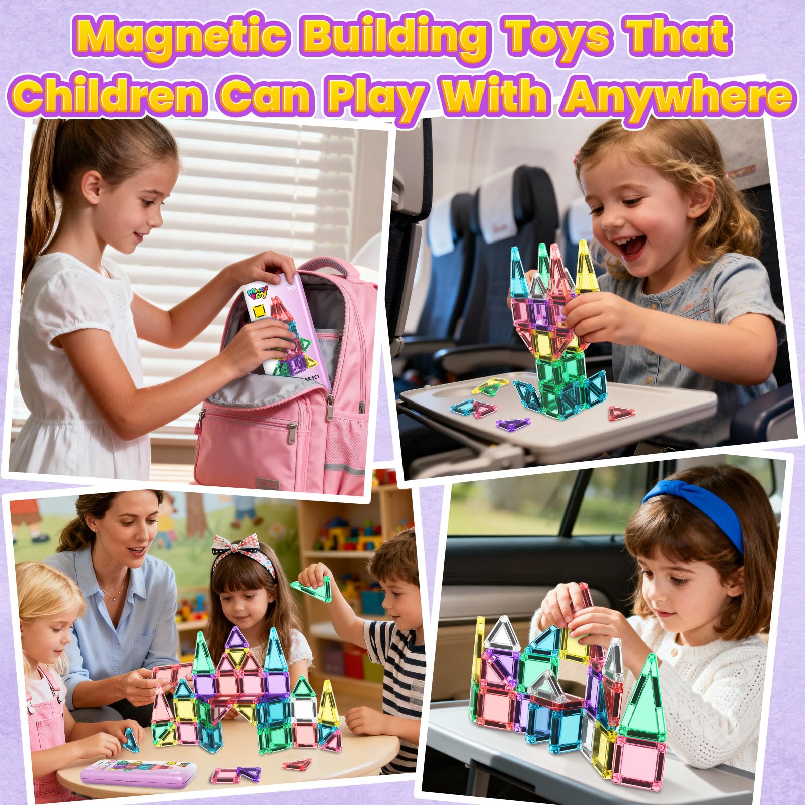 Anti-drop safety design on Minecftoy tiles for travel durability