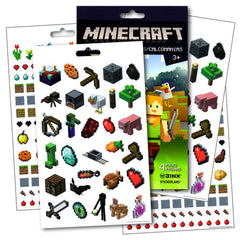 Minecraft stickers on a four-page pad, ideal for rewards and crafts.
