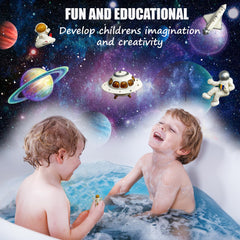 Vibrant bubbles from Galaxy Bath Bombs enhance the bath experience.
