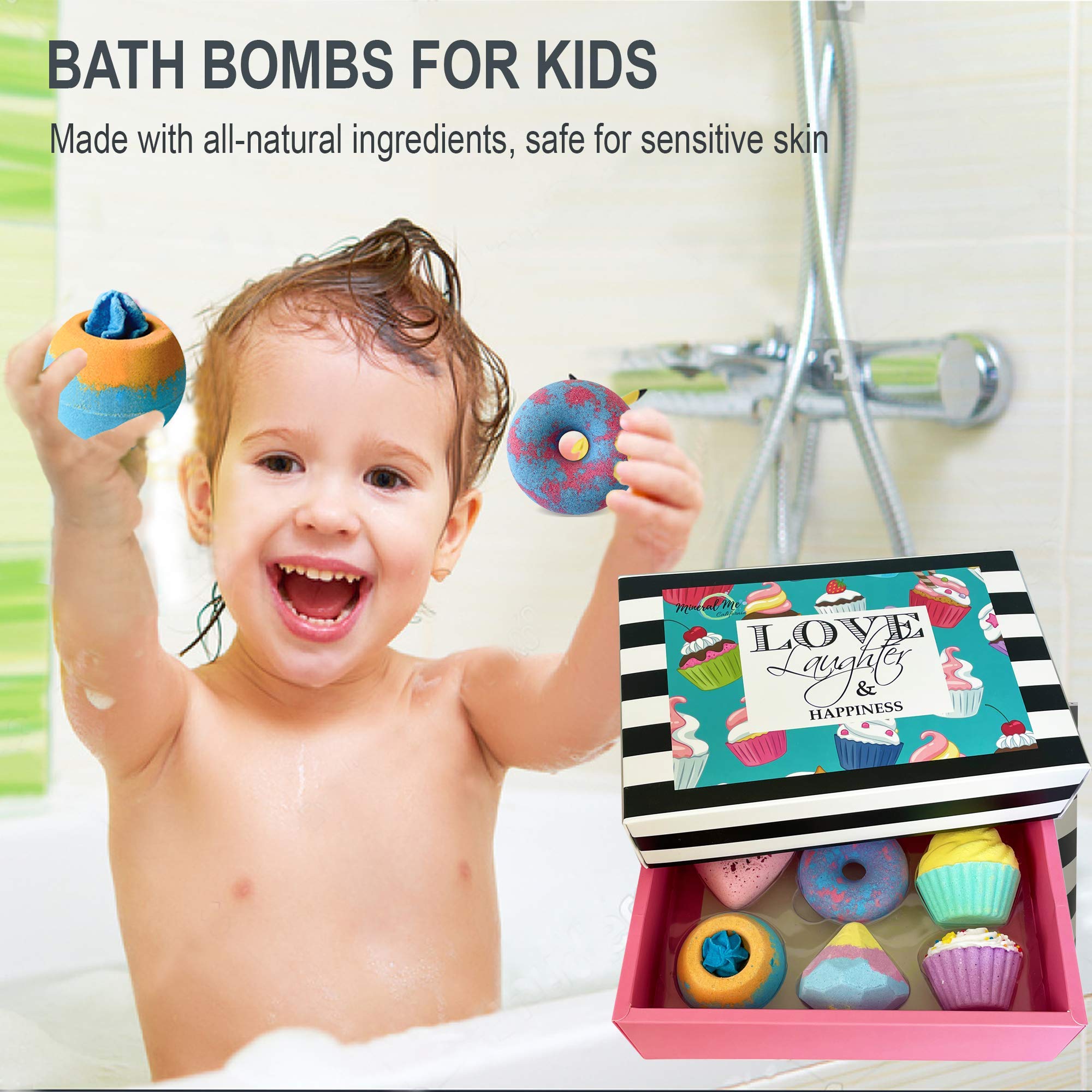 Mineral Me California gift-box bath bomb set ready for gifting.