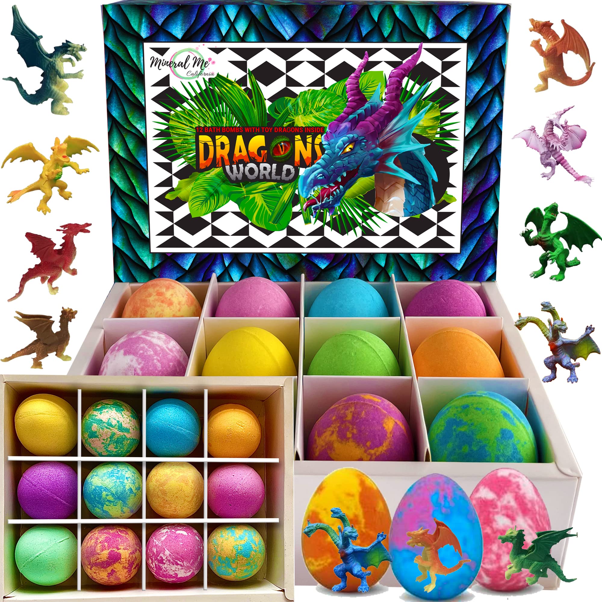 Mineral Me California kids bath bombs with dragon eggs reveal a playful surprise