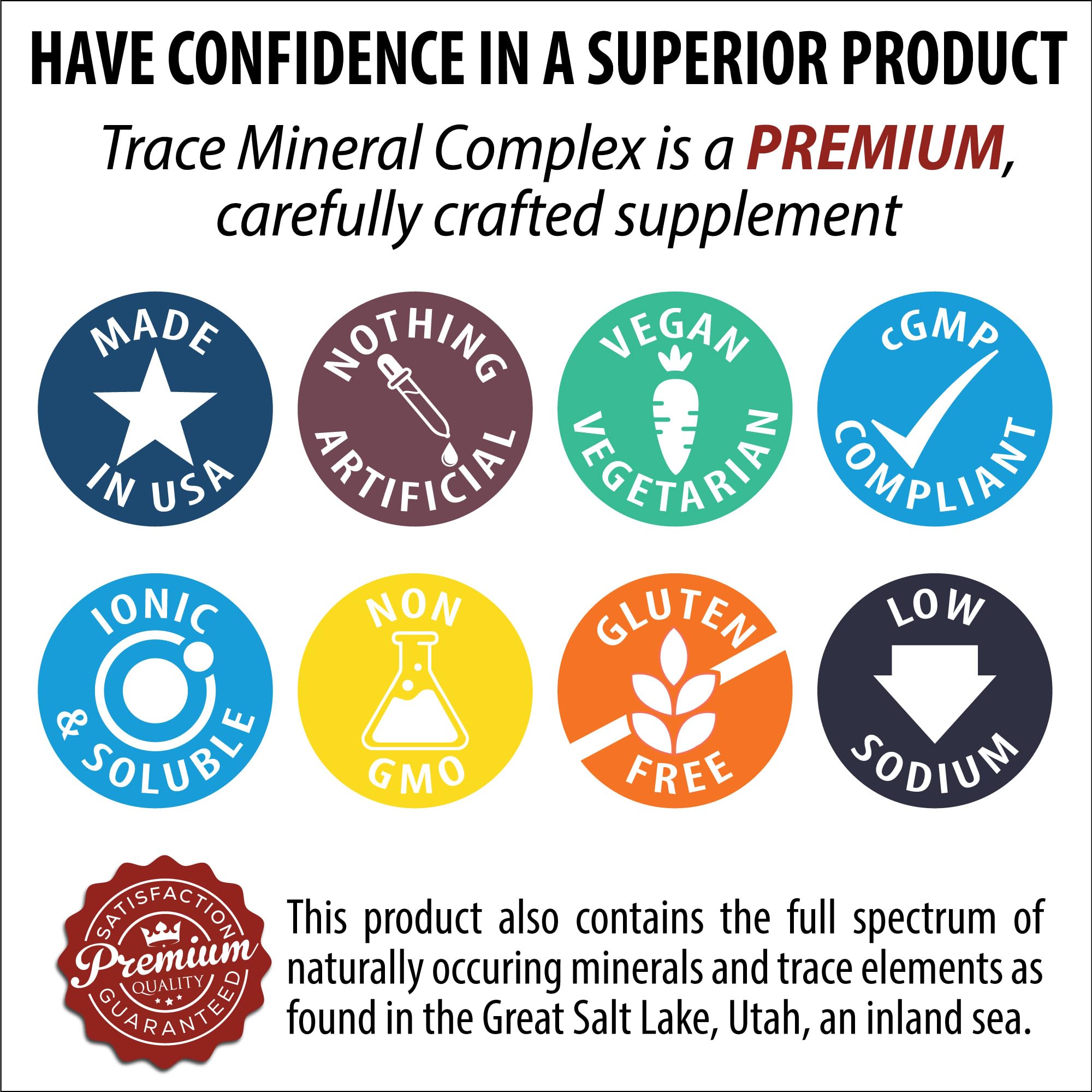 Mineral Resources Trace Mineral Complex glass bottle on a shelf emphasizes premium packaging