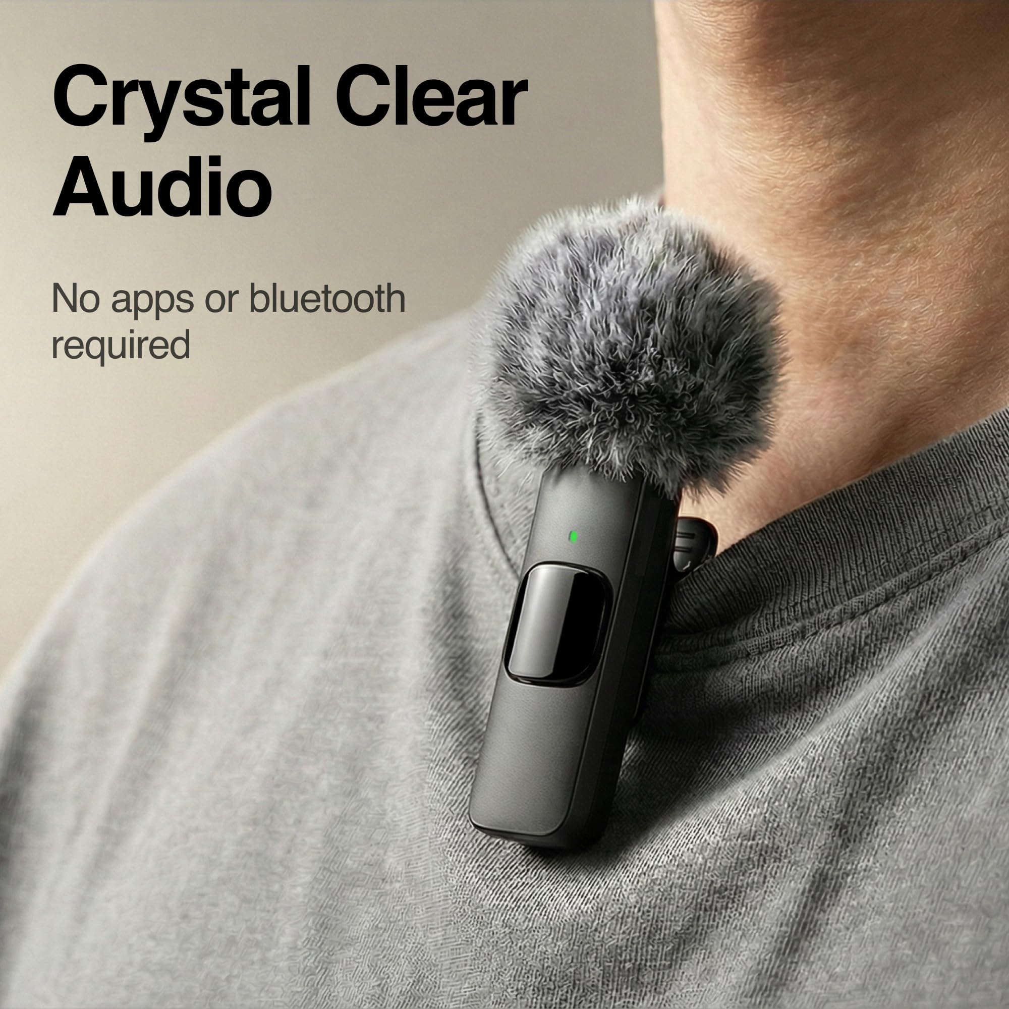 Mini Mic Pro with USB-C and Lightning adapters for instant plug-and-play