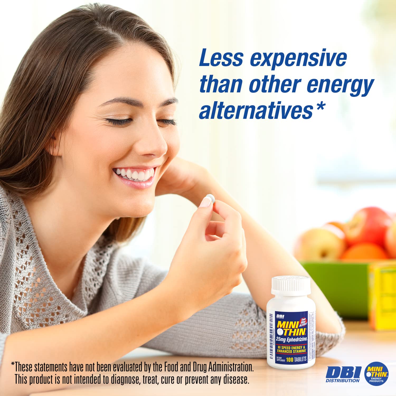 Mini Thin metabolism-support blend promotes sustained activity.