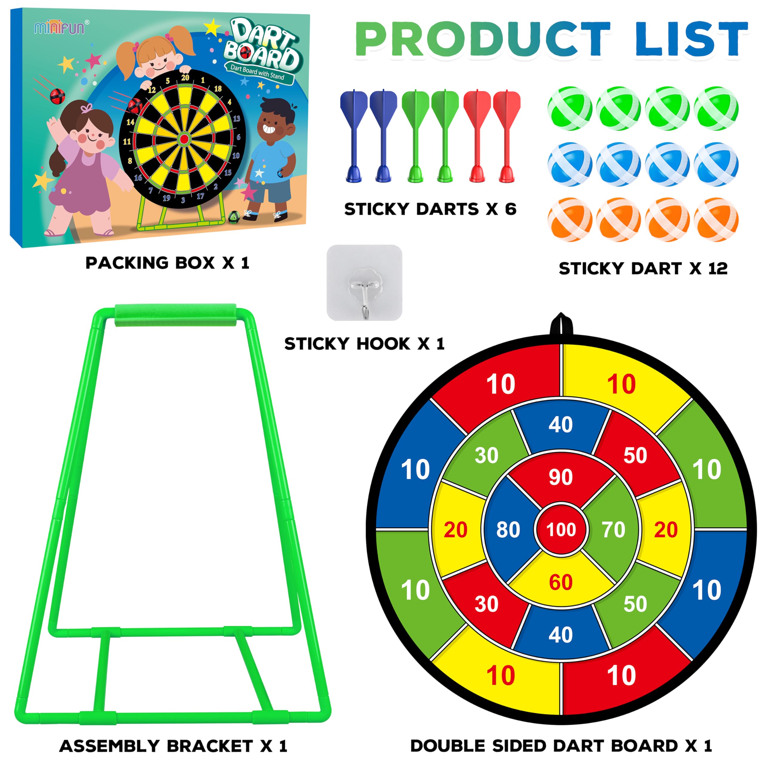 MINIFUN bracket and board with easy assembly for playtime