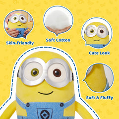 MINISO 8 inch Minions plush showing compact travel friendly size