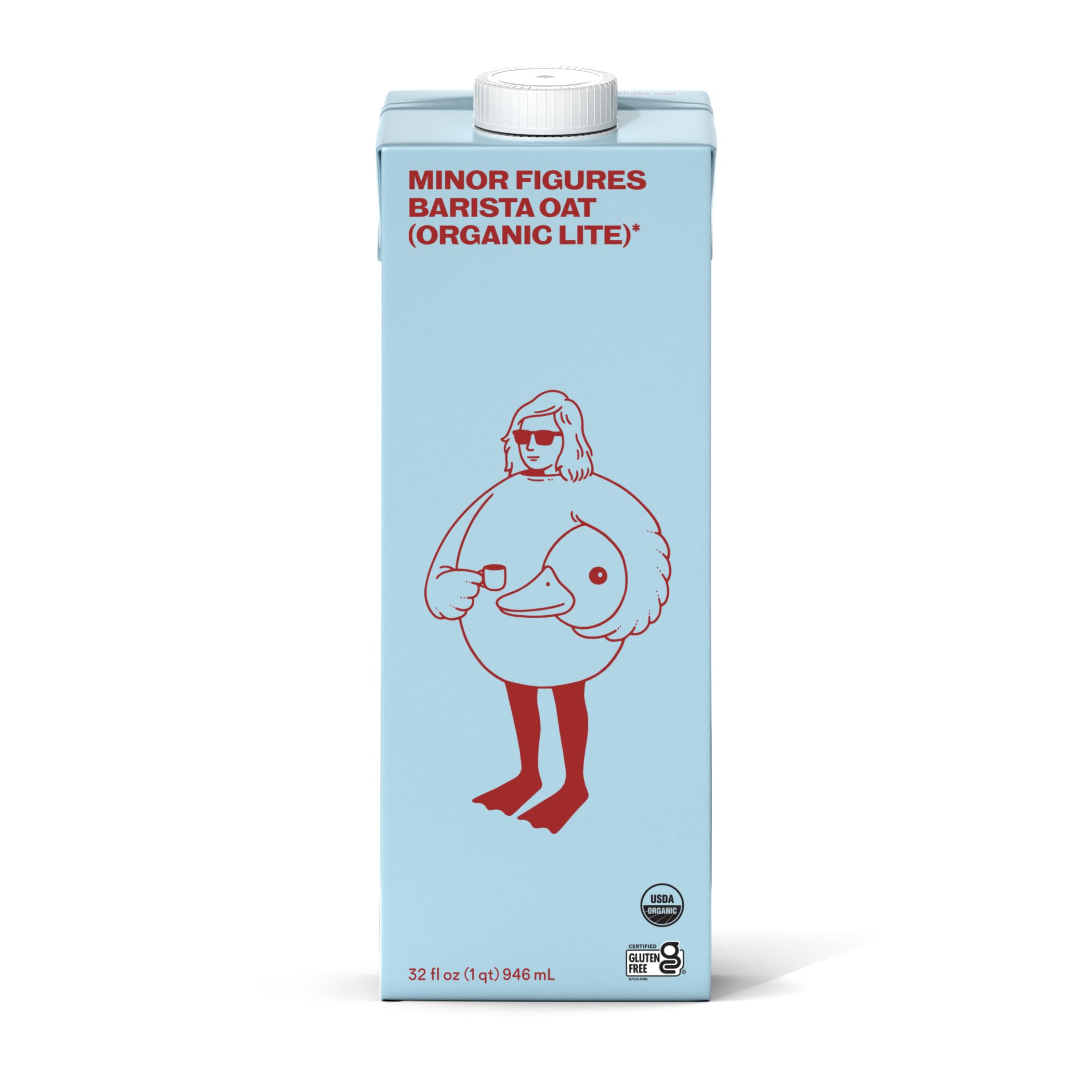 Eco-conscious Minor Figures brand oat milk featured in a lifestyle shot.