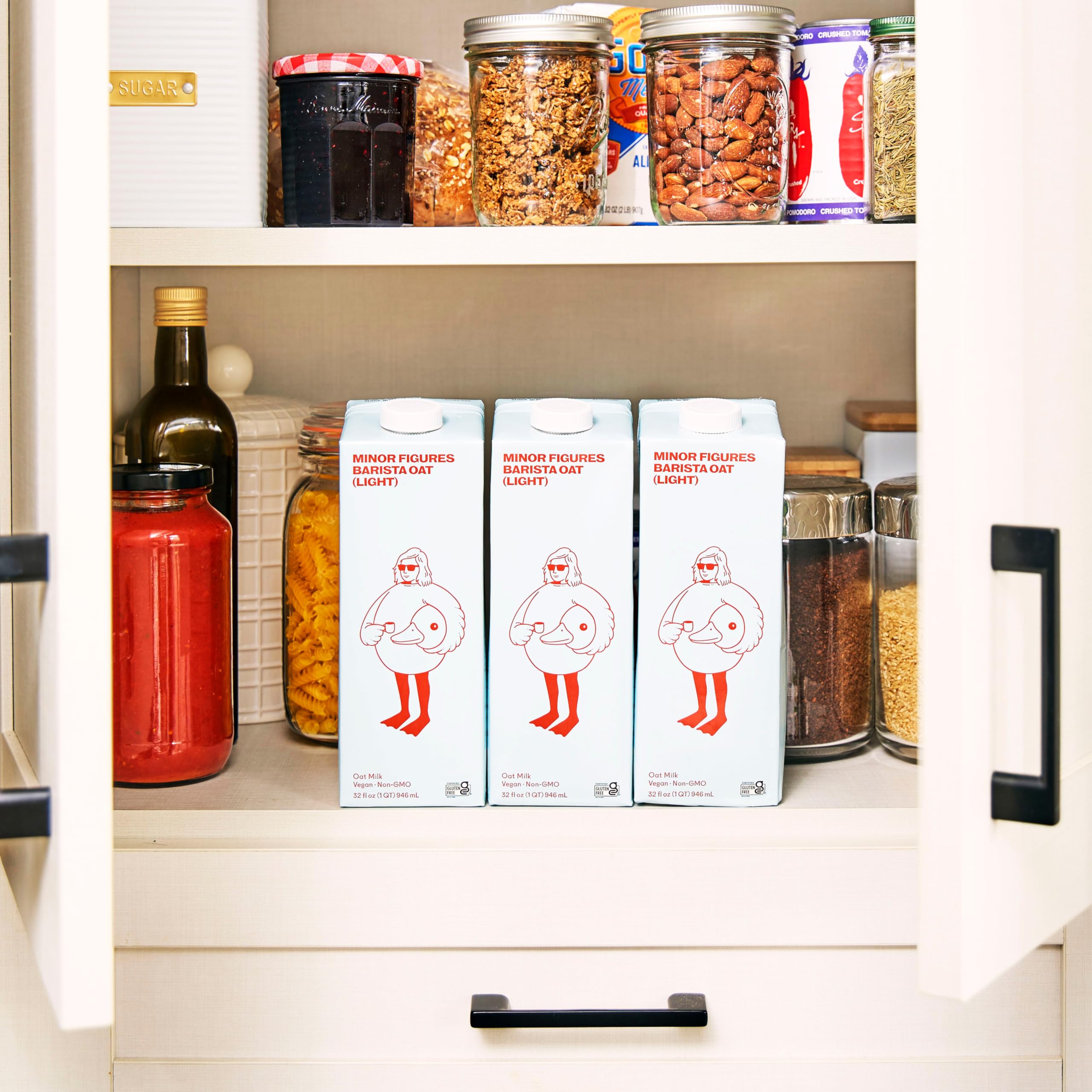 Vegan, dairy-free oat milk by Minor Figures for cereals and smoothies.