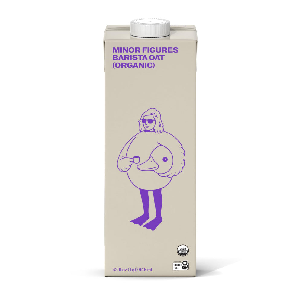 Minor Figures Barista Oat Organic 32oz packaging-back highlights organic non-GMO ingredients