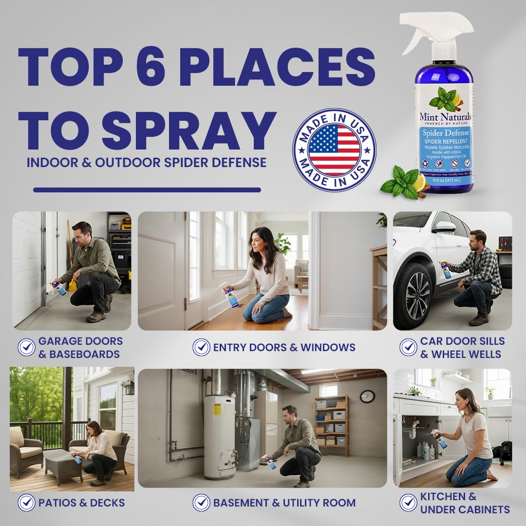Indoor spray around baseboards and corners by Mint Naturals