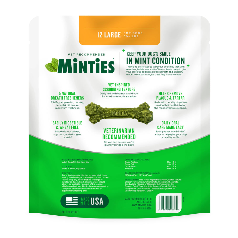 Minties plaque-tartar-control chew may help keep teeth cleaner over time.